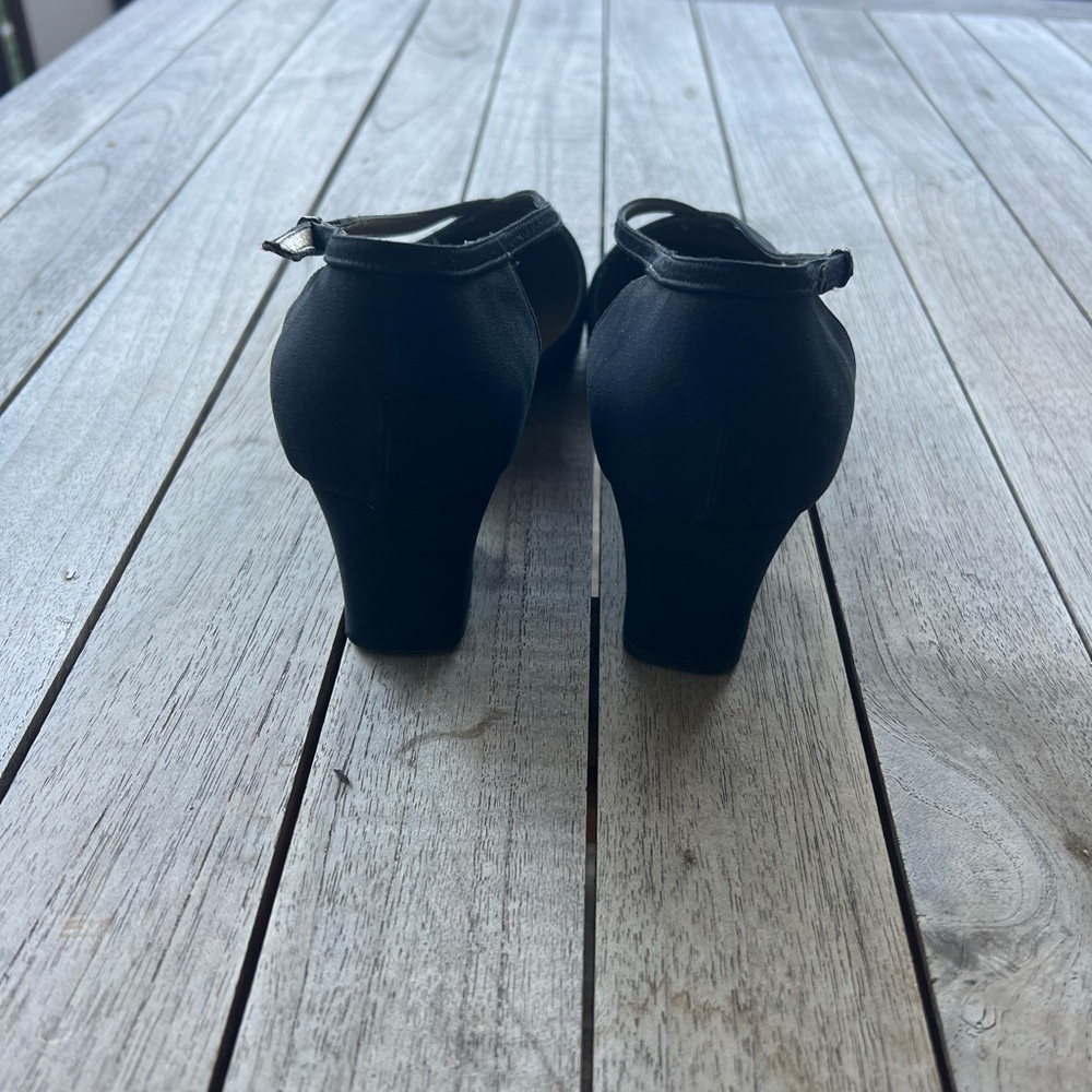 Vintage Yves Saint Laurent Black Strappy Heels - Picture 3 of 7